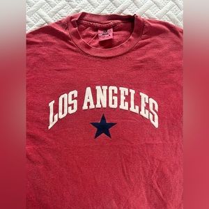 Vintage 90s Anvil LA Star Tee Authentic Pigment Dye Single Stitch Made in USA L